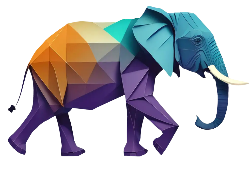 clear and cropped elephant square